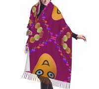 LiuMng Smiley Mango Poncho Écharpe Frange Frange Foulard Mode Femme Châle Long Châle Printemps Automne Hiver