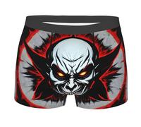 LiuMng Sous-vêtement rouge et noir Evil Ghost pour homme, caleçon boxer doux et confortable pour hommes, pères, Noir/blanc, L