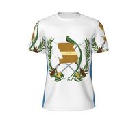 LiuMng T-shirts à manches courtes en maille pour homme avec imprimé drapeau du Guatemala - T-shirts athlétiques respirants, col rond, pour salle de sport en plein air, noir, Taille 4XL