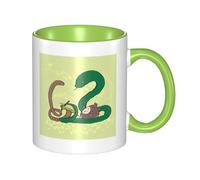 LiuMng Tasse à café en céramique double couleur avec graines de tournesol, vers de terre, serpent, tasse à thé, tasse à thé, tasse amusante pour la maison et le bureau, 325 ml