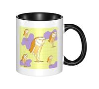 LiuMng Tasse à café en céramique double couleur motif hibou debout Tasse à thé Tasse à boire Tasse humoristique pour la maison et le bureau 325 ml