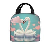 LiuMng The Swan in Love Sac à déjeuner isotherme de grande capacité pour femme, travail, voyage, extérieur