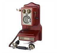 LIUNA Mural Rétro Téléphone Fixe Téléphone Filaire Tournoyer Cadran téléphone Mobile Domicile Suspendu écouteur Ancienne Ligne Fixe (Color:B)