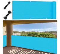 LIUNADM Brise Vue 105 x 310 cm Hdpe, Respirant, Vent, UV Résistant Écran de Balcon avec Attaches de Câble Œillets, Résistant Aux Déchirures pour Jardin, Balcon, Bleu Ciel