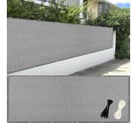 LIUNADM Brise Vue 115 x 690 cm Protection UV, Coupe-Vent, Respirant Filet D’Ombrage avec Attaches de Câble Œillets, Résistant Aux Intempéries pour Balcon Jardin Terrain, Gris Clair