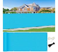 LIUNADM Brise Vue 115 x 730 cm Protection UV, Coupe-Vent, Respirant Cache Balcon avec Attaches de Câble Œillets, Résistant Aux Intempéries pour Jardin, Balcon, Bleu Ciel