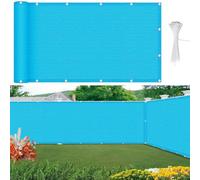 LIUNADM Brise Vue 120 x 490 cm Protection UV, Coupe-Vent, Respirant Filet Occultant Jardin avec Attaches de Câble Œillets, Résistant Aux Intempéries pour Jardin, Balcon, Bleu Ciel