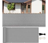 LIUNADM Brise Vue 40 x 650 cm Protection UV, Coupe-Vent, Respirant Filet Occultant Jardin avec Attaches de Câble Œillets, Résistant Aux Intempéries pour Jardin, Balcon, Gris Clair