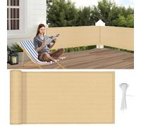 LIUNADM Brise Vue 50 x 720 cm Hdpe, Respirant, Vent, UV Résistant Brise Vue Jardin avec Attaches de Câble Œillets, Résistant Aux Déchirures pour Jardin, Balcon, Jaune Sable
