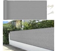 LIUNADM Brise Vue 90 x 600 cm Hdpe, Respirant, Vent, UV Résistant Cache Vue Balcon avec Attaches de Câble Œillets, Résistant Aux Intempéries pour Balcon Jardin Terrain, Gris Clair