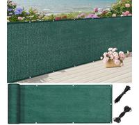 LIUNADM Brise Vue Balcon 115 x 360 cm Protection UV, Coupe-Vent, Respirant Brise Vent Terrasse avec Attaches de Câble Œillets, Résistant Aux Déchirures pour Balcon Jardin Terrain, Vert Foncé