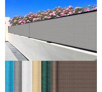 LIUNADM Brise Vue Balcon 115 x 520 cm Hdpe, Protection Solaire, Respirabilité Brise Vue Balcon Cache avec Trous et Serre Câbles, sur Mesure pour Jardin Extérieur, Gris Clair
