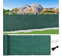 LIUNADM Brise Vue Balcon 115 x 730 cm Protection UV, Coupe-Vent, Respirant Cache Vue Balcon avec Attaches de Câble Œillets, Résistant Aux Intempéries pour Jardin Terrain, Vert Foncé