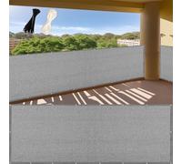 LIUNADM Brise Vue Balcon 120 x 560 cm Protection UV, Coupe-Vent, Respirant Bâche de Balcon Brise-Vue avec Attaches de Câble Œillets, Résistant Aux Intempéries pour Jardin, Gris Clair