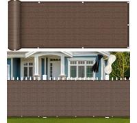 LIUNADM Brise Vue Balcon 50 x 280 cm Hdpe, Respirant, Vent, UV Résistant Écran D'Intimité avec Attaches de Câble Œillets, Résistant Aux Déchirures pour Balcon Jardin Terrain, Brun