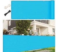 LIUNADM Brise Vue Balcon 55 x 750 cm Hdpe, Respirant, Vent, UV Résistant Clôture d'ombrage avec Attaches de Câble Œillets, Résistant Aux Déchirures pour Balcon Jardin Terrain, Bleu