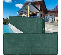 LIUNADM Brise Vue Balcon Exterieur 110 x 200 cm Protection Solaire, Respirabilité, Protection UV Brise Vue Occultant, Pare Vue Balcon avec Œillets, Corde, sur Mesure pour Jardin, Terrasse, Vert Foncé
