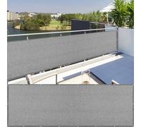 LIUNADM Brise Vue Balcon Exterieur 65 x 140 cm Hdpe, Protection Solaire, Respirabilité Brise Vue Occultant, Pare Vue Balcon avec Œillets, Corde, sur Mesure pour Jardin, Terrasse, Gris Clair