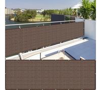 LIUNADM Brise Vue Balcon Exterieur 70 x 100 cm Hdpe, Protection Solaire, Respirabilité Brise Vue Occultant, Pare Vue Balcon avec Œillets, Corde, sur Mesure pour Jardin, Terrasse, Brun