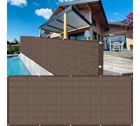 LIUNADM Brise Vue Balcon Exterieur 70 x 380 cm Protection Solaire, Respirabilité, Protection UV Brise Vue Occultant, Pare Vue Balcon avec Œillets, Corde, sur Mesure pour Jardin, Terrasse, Brun
