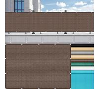 LIUNADM Brise Vue pour Balcon 100 x 265 cm Hdpe, Protection Solaire, Respirabilité Ecran de Balcon Brise-Vue avec Attaches de Câble et Cordons pour Jardin Extérieur, Marron