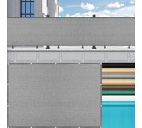 LIUNADM Brise Vue pour Balcon 115 x 265 cm Hdpe, Protection Solaire, Respirabilité Ecran de Balcon Brise-Vue avec Attaches de Câble et Cordons pour Jardin Extérieur, Gris Clair