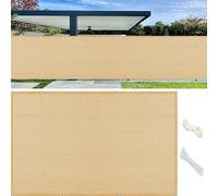 LIUNADM Brise Vue pour Balcon 120 x 650 cm Hdpe, Protection Solaire, Respirabilité Clôture de Jardin, Filet d'ombrage avec Trous et Serre Câbles pour Terrasse Jardin Extérieur, Jaune Sable