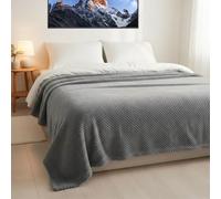 LIUNADM Couverture Douillette 100 x 280 cm Toutes Les Saisons, Doux et Chaude, Pelucheux et Léger Couverture Polaire Moelleuse pour Canapé et Lit Chambre à Coucher Bureau, Gris Clair