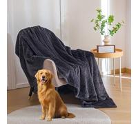 LIUNADM Couverture Douillette 125 x 150 cm Flanelle en Microfibre Douillette Extra Large Moelleuse Couverture pour Canapé pour Canapé et Lit Chambre à Coucher Bureau, Gris Foncé