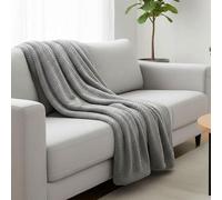 LIUNADM Couverture Polaire 100 x 280 cm Toutes Les Saisons, Doux et Chaude, Pelucheux et Léger Flanelle Jeté de Canape Doux pour Canapé et Lit Chambre à Coucher Bureau, Gris Clair