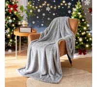 LIUNADM Couverture Polaire 125 x 150 cm Flanelle en Microfibre Douillette Extra Large Couverture Plaid Canape Polaire Douce pour Canapé et Lit Chambre à Coucher Bureau, Gris Clair