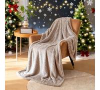 LIUNADM Couverture Polaire 125 x 150 cm Flanelle en Microfibre Douillette Extra Large Couverture Plaid Canape Polaire Douce pour Canapé et Lit Chambre à Coucher Bureau, Kaki