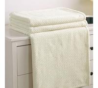 LIUNADM Couverture Polaire 125 x 150 cm Lavable en Machine, Microfibres, pour Toutes Saisons Moelleuse Couverture Polaire, Plaid Microfibre pour Chambre à Coucher, Salon, Bureau, Blanc cassé