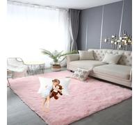 LIUNADM Moderne à Poils Longs 190 x 280 cm Intérieur Moelleux Épais, Long Shaggy Tapis Poil Ras Tapis de Salon Salon, Chambre à Coucher, Rose