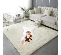 LIUNADM Moderne à Poils Longs 260 x 280 cm Intérieur Moelleux Épais, Long Shaggy Tapis Poil Ras Tapis de Salon Salon, Chambre à Coucher, Blanc cassé