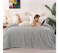 LIUNADM Plaid Couverture Polaire 100 x 280 cm Toutes Les Saisons, Doux et Chaude, Pelucheux et Léger Couverture Polaire Moelleuse pour Chambre à Coucher, Salon, Bureau, Gris