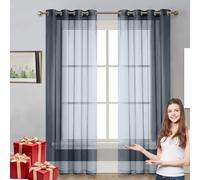 LIUNADM Rideaux Occultants, Rideau en Tulle 75 x 245 cm Oeillets Isolation Lumiere Anti UV Decoration Rideau Thermique Isolant Anti Froid Chaleur pour Décoration de Mariage, Cérémonie, Gris