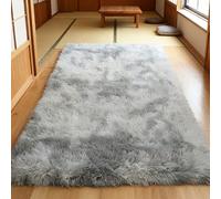 LIUNADM Tapis de Salon 350 x 450 cm Doux Moelleux, Long Shaggy Tapis Salon Moderne à Poils Courts pour Chambre, Gris Clair