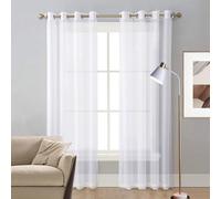 LIUNADM Voilage à Oeillets, Rideaux Salon 200 x 245 cm Demi Transparent, avec Œillets, Multicolore Rideau de Porte, Panneau Mural à Franges pour Décoration de Mariage, Cérémonie, Blanc