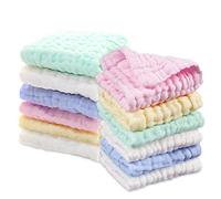 LIUNIAN 10 PACKS débarbouillettes pour bébé en mousseline de soie, lingettes 100% coton naturelles pour bébé, serviette pour bébé nouveau-né respirante et respirante pour peaux sensibles, 12''x12 ''