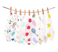 LIUNIAN 10 PACKS débarbouillettes pour bébé en mousseline de soie, lingettes 100% coton naturelles pour bébé, serviette pour bébé nouveau-né respirante et respirante pour peaux sensibles, 12''x12 ''