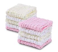 LIUNIAN 10 PACKS débarbouillettes pour bébé en mousseline de soie, lingettes 100% coton naturelles pour bébé, serviette pour bébé nouveau-né respirante et respirante pour peaux sensibles, 12''x12 ''