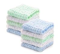 LIUNIAN 10 PACKS débarbouillettes pour bébé en mousseline de soie, lingettes 100% coton naturelles pour bébé, serviette pour bébé nouveau-né respirante et respirante pour peaux sensibles, 12''x12 ''