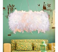 LIUNIAN 30CM Plafonnier Lustre Abat-Jour Moderne Plume Plafonnier avec Ombre Et Pendentif En Cristal pour Salon Chambre Porche Bar Restaurant Hôtel