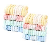 LIUNIAN 8 PACKS débarbouillettes pour bébé en mousseline de soie, lingettes 100% coton naturelles pour bébé, serviette pour bébé nouveau-né respirante et respirante pour peaux sensibles, 12''x12 ''