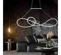 LIUNJHUY Lampe à Suspension LED à intensité Variable, Style Rond, Lampe à Suspension, Table à Manger, Salle à Manger, Anneau Suspendu pour Salon, Bureau, plafonnier, Lustre, Blanc Interesting