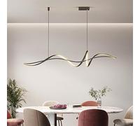 LIUNJHUY Lampe Suspendue en Spirale LED à intensité Variable, Lustre Moderne en Aluminium Noir pour Cuisine, Salle à Manger et Salon, plafonnier Suspendu de 100CM, éclairage d'île élégant Interesting