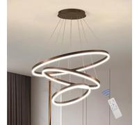 LIUNJHUY Lampe Suspendue LED Moderne à intensité Variable, Lustre Rond à Trois Couches, plafonnier Minimaliste à Hauteur réglable pour Salle à Manger et îlot de Cuisine Interesting