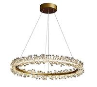 LIUNJHUY Luminaire Suspendu en Cristal à LED, luminaires Suspendus Ronds en cuivre de Luxe Modernes, Lustre Moderne à intensité Variable de 25 W Interesting