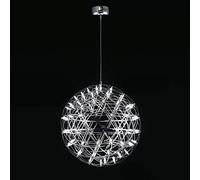 LIUNJHUY Lustre Boule d'étincelles, Lampe Suspendue Moderne à LED de feu d'artifice, plafonnier Rond réglable en Acier Inoxydable pour Salle à Manger, Salon, Chambre à Coucher, îlot de Cuisine, café,